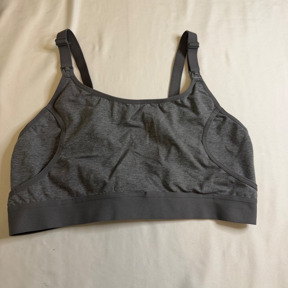 Momcozy Hands Free Pumping Bra Gray Nursing Bra Large